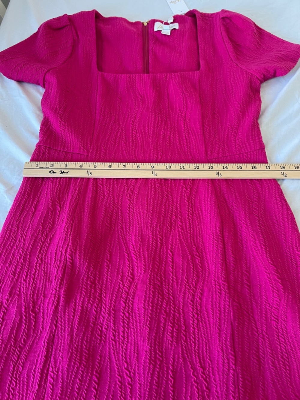 Lilly Pulitzer Brinley Stretch Shift Wavy Jacquard Mystique Pink Dress Size L - Picture 13 of 15